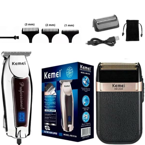 Imagem de KIT Cuidado Masculino (KEMEI 2024 + 9164) design sofisticado