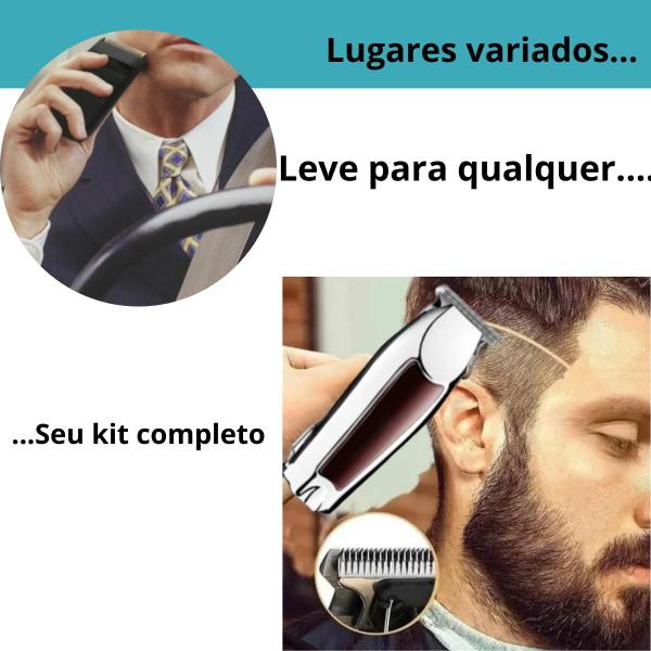 Imagem de KIT Cuidado Masculino (KEMEI 2024 + 9164) ideal para casa