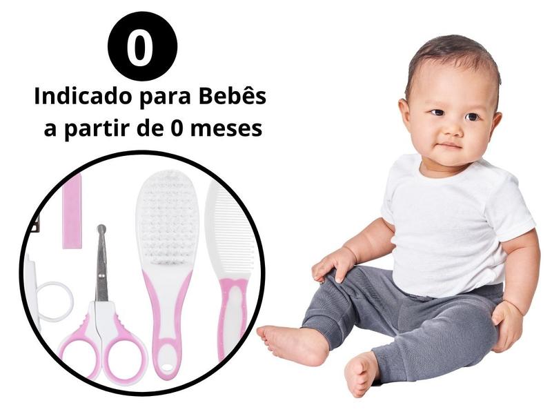 Imagem de Kit Cuidados Higiene Do Bebê com Estojo Manicure Tesoura Lixa E Cortador Buba Menina Menino