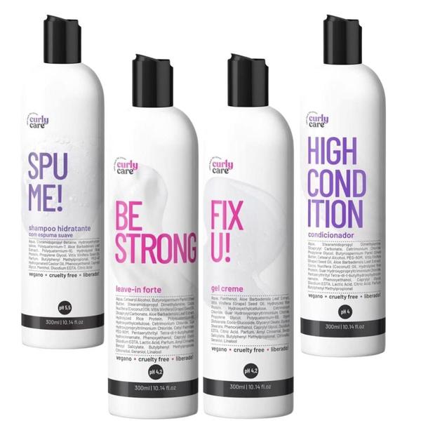 Imagem de Kit Curly Care - SpuMe HighCondition FixU! e BeStrong 300ml