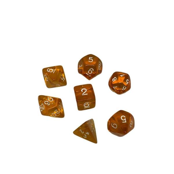 Imagem de Kit Dados RPG - C/7 Unidades Cor Laranja - Ludens Spirit