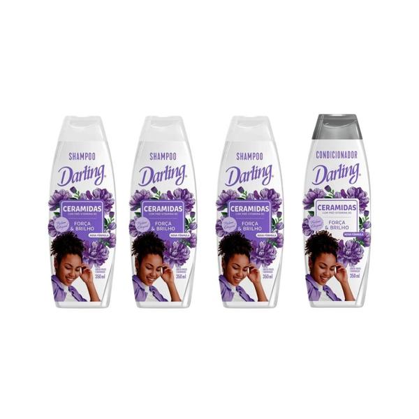 Imagem de Kit Darling Ceramidas 3 Shampoos 350ml+1 Condicionador 350ml