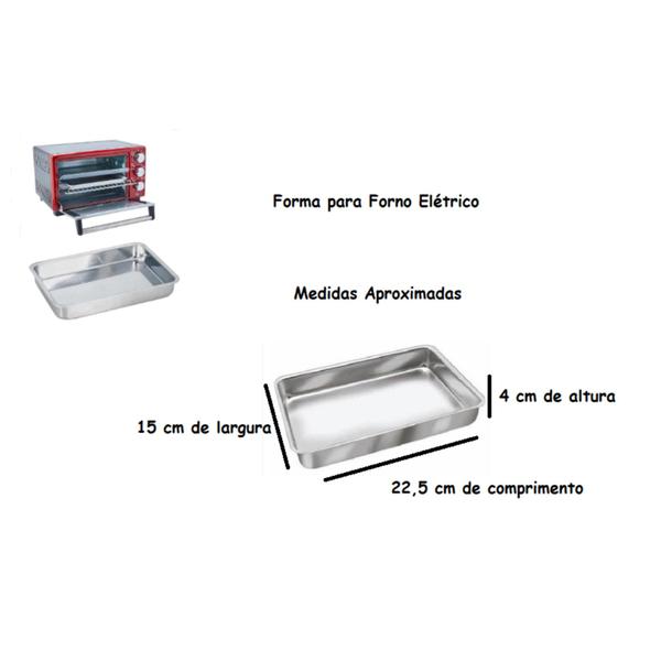 Imagem de Kit De 1 Assadeira Para Forno Elétrico + 1 Forma Vulcão + 1 Forma De Bolo Alumínio IF 35