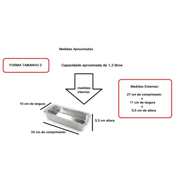 Imagem de Kit De 1 Assadeira Retangular Tamanho 2 + 1 Forma de Pão Tamanho 2 + 1 Forma De Pão Tamanho 1