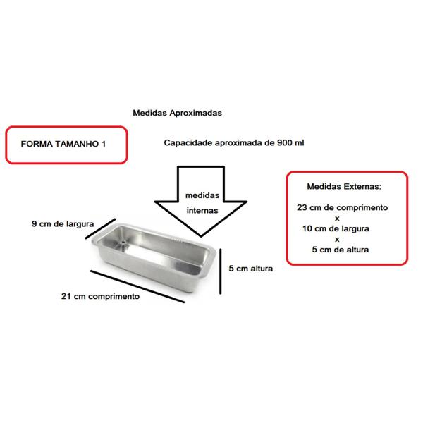 Imagem de Kit De 1 Assadeira Retangular Tamanho 2 + 1 Forma de Pão Tamanho 2 + 1 Forma De Pão Tamanho 1