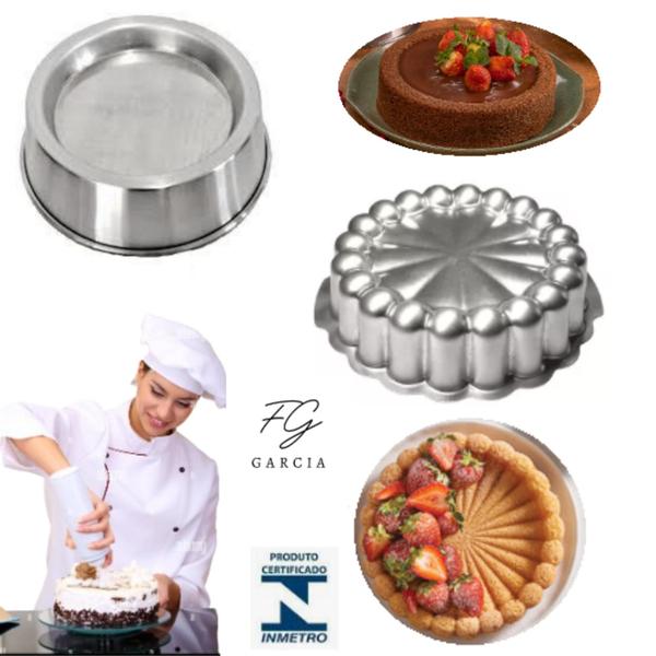 Imagem de Kit De 1 Forma Charlotte Para Bolo Nórdico Nordic Cake Bolo Bundt + 1 Forma Ballerine Redonda