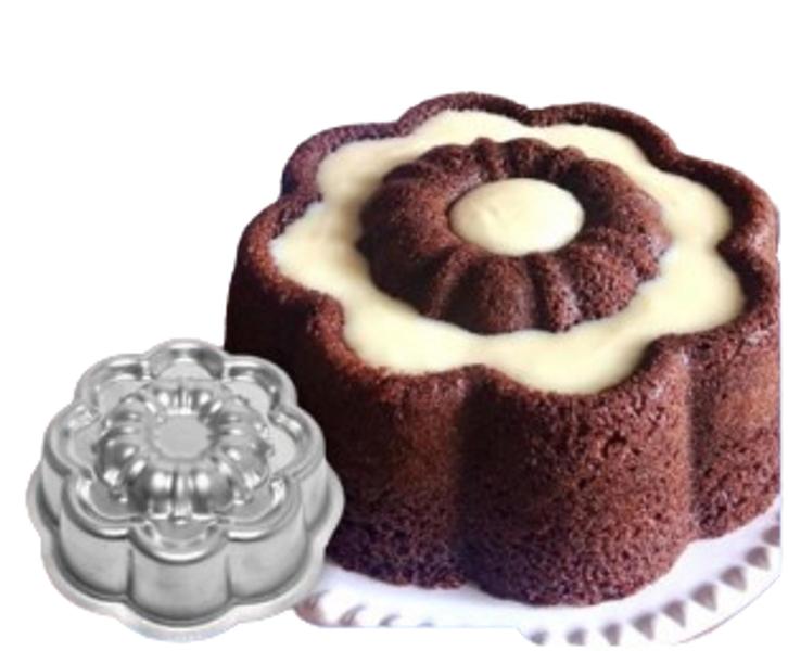 Imagem de Kit De 1 Forma Suíça Gota Para Bolo Bundt Nordic Cake + 1 Forma Margarida Ballerine Decorada