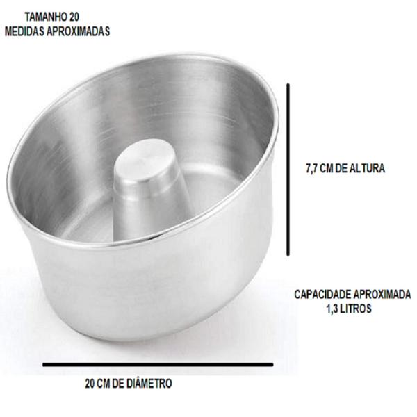 Imagem de Kit De 1 Forma Vulcão Com Furo Para Bolo Nórdico Nordic Cake + 1 Forma De Bolo Pudim Com Furo