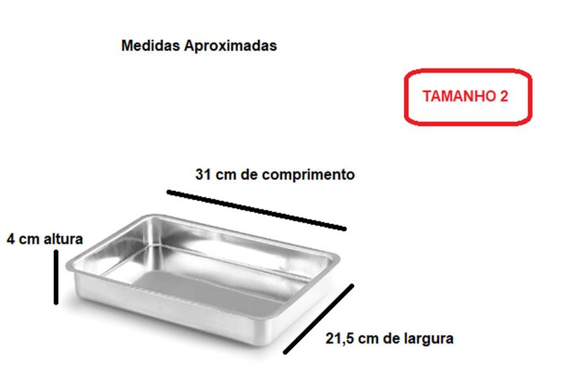 Imagem de Kit De 1 Jogo De Assadeira Retangular Padrão N. 1, 2 e 3 + 1 Forma Redonda Com Furo Alumínio IF 35