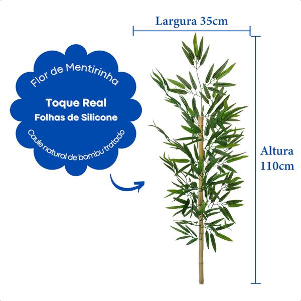 Kit de 10 Hastes de Bambu Mosso da Sorte Artificial Decoração para Vasos e Sala - Flor de Mentirinha Imagem de Kit de 10 Hastes de Bambu Mosso da Sorte Artificial Decoração para Vasos e Sala