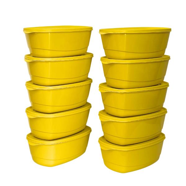 Kit de 10 Potes de Mantimentos em Plástico Marmita 400ml - Casa Bella Imagem de Kit de 10 Potes de Mantimentos em Plástico Marmita 400ml