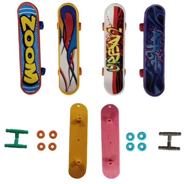 Imagem de Kit de 10 skates de dedo fingerboard desmontáveis  (sem lixa)