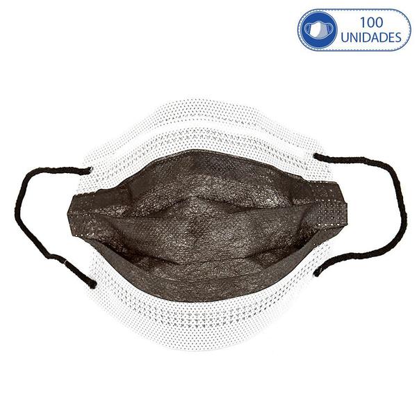 Imagem de Kit de 100 Unidades de Máscaras Cirúrgicas Descartáveis Preto com Filtro Synergex Miralupa