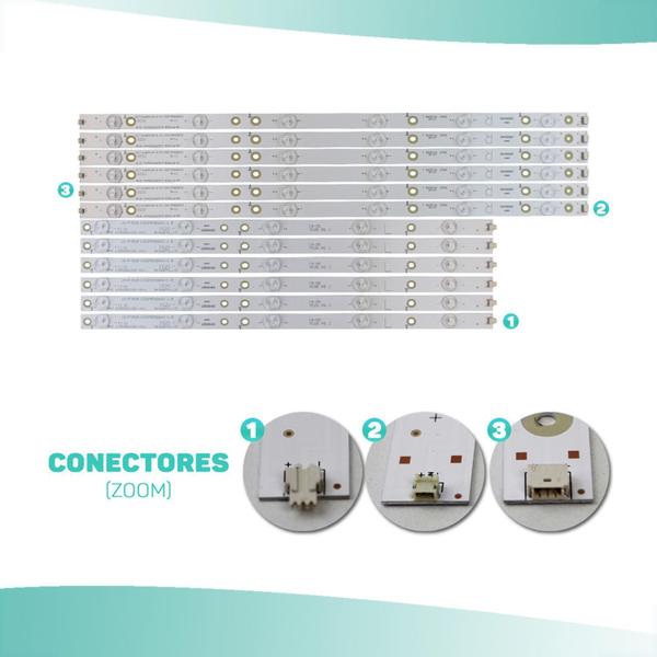 Imagem de Kit De 12 Barras Led Tv Compativel Le50D1452 Nova