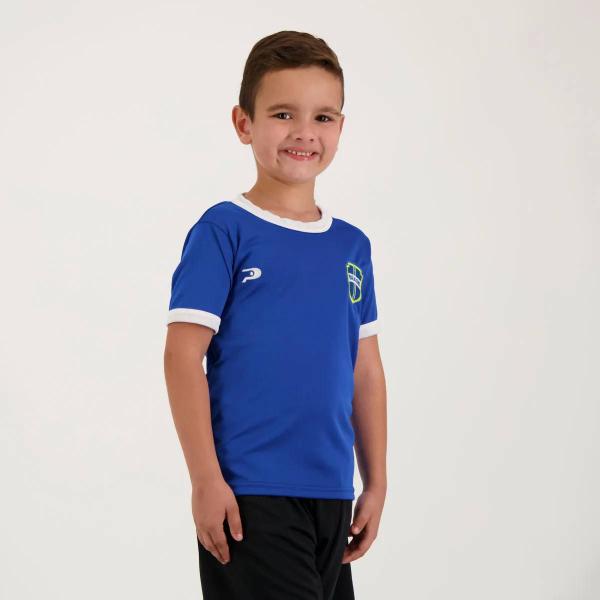 Imagem de Kit de 2 Camisas Placar Brasil Amarela e Azul Infantil