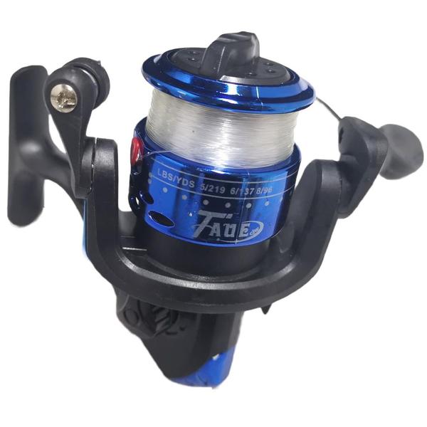 Imagem de Kit de 2 Molinetes De Pesca Ultra Light Taue Sy200 Azul - 3 Rolamentos Com Linha