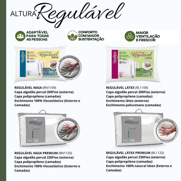 Kit de 2 Travesseiros Látex Regulável - até 20cm - Duoflex Imagem de Kit de 2 Travesseiros Látex Regulável - até 20cm