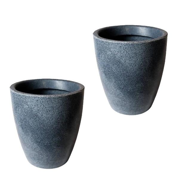 Imagem de Kit de 2 vasos coluna para planta brilhante lisa de polietileno para decoração de jardim e casa 49x33