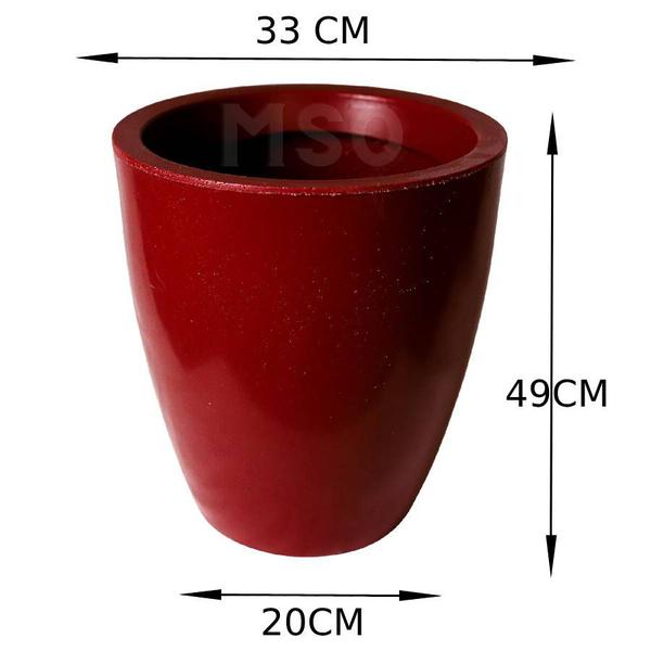 Imagem de Kit de 2 vasos coluna para planta brilhante lisa de polietileno para decoração de jardim e casa 49x33