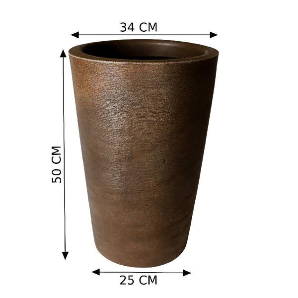 Imagem de Kit de 2 vasos coluna para planta grafiato de Polietileno para Decoração de Jardim e casa 50x34