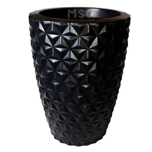 Imagem de Kit de 2 vasos para planta coluna redondo modelo diamante com efeito 3D decoração Casa e Jardim 29x25