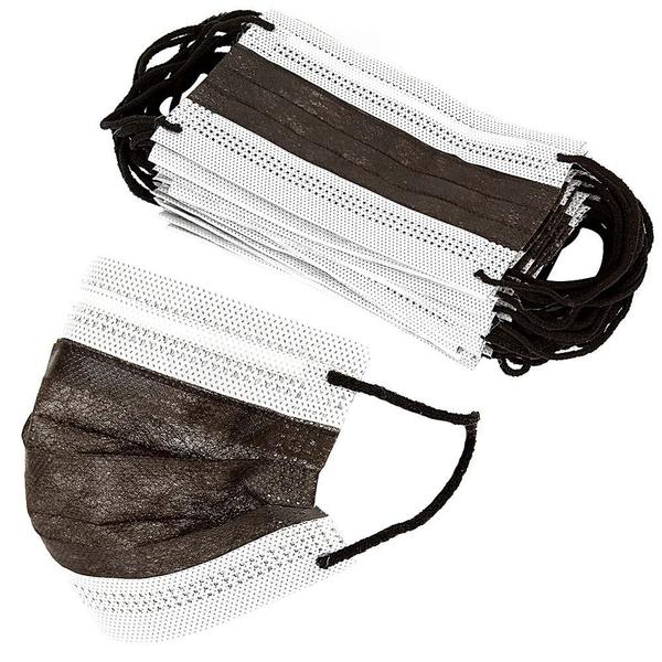 Kit de 25 Unidades de Máscaras Cirúrgicas Descartáveis Preto com Filtro Synergex Miralupa Imagem de Kit de 25 Unidades de Máscaras Cirúrgicas Descartáveis Preto com Filtro Synergex Miralupa
