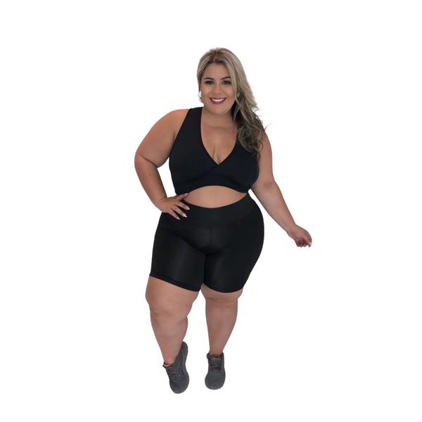 Imagem de Kit de 3 Conjuntos Short e Top Plus Size Roupa de Academia