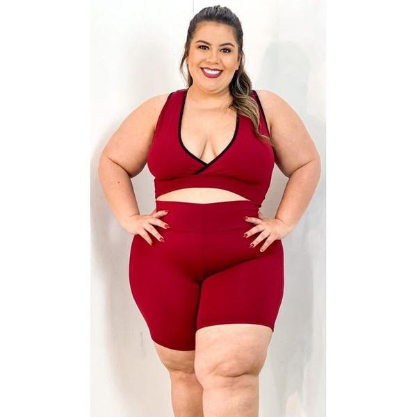 Imagem de Kit de 3 Conjuntos Short e Top Plus Size Roupa de Academia