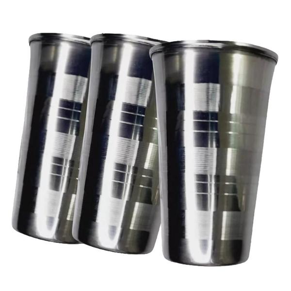 Imagem de Kit de 3 Copos em Inox Perfeitas Para Cerveja Gelada - 250ml