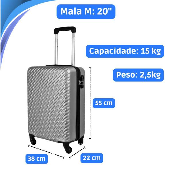 Imagem de Kit De 3 Malas De Viagem Cinza