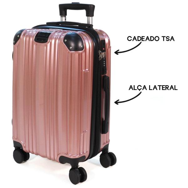 Imagem de Kit de 3 Malas de Viagem com Rodas Duplas 360º e Cadeado TSA - Linha Pacific 8857 Travel Pro