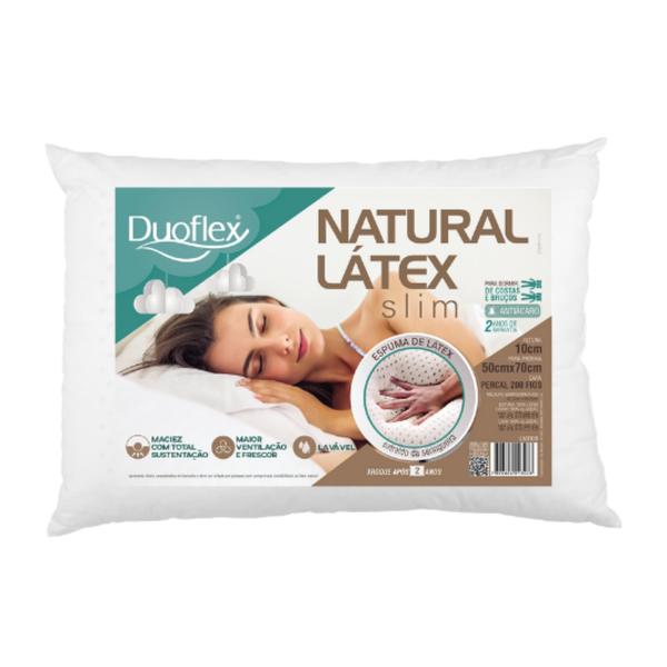 Imagem de Kit de 3 Travesseiros de Látex Natural Slim Duoflex