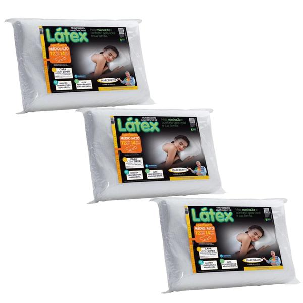 Kit de 3 Travesseiros Formato Cervical - Com Capa Removível - MarcByan Imagem de Kit de 3 Travesseiros Formato Cervical - Com Capa Removível