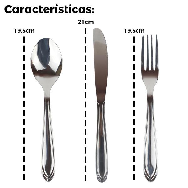 Imagem de Kit De 36 Peças Talheres Garfos Facas Colheres Conjunto De Mesa Em Aço Inox Jantar Buffet Grande Faqueiro