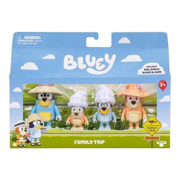 Imagem de Kit De 4 Bonecos Colecionáveis 6Cm Bluey - Viagem De Família