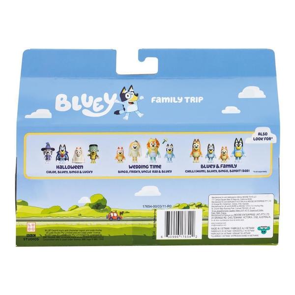 Imagem de Kit De 4 Bonecos Colecionáveis 6Cm Bluey - Viagem De Família