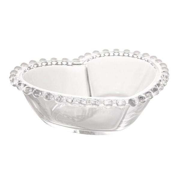 Imagem de Kit De 4 Bowls De Cristal Coração Pearl Com 4 Pratos De Sobremesa 20cm