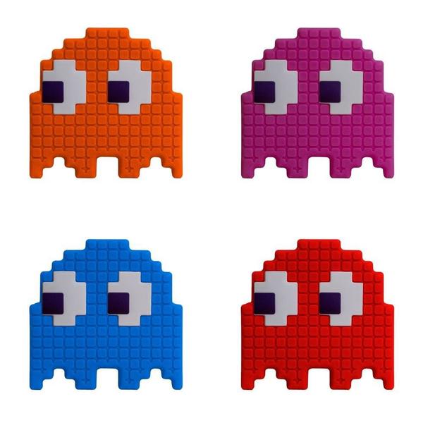 Imagem de Kit de 4 Luminárias Fantasma Pac-Man Usare Fantasminha Pacman Jogo Game Geek Retrô Clássico