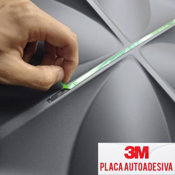 Imagem de Kit De 4 Placas Autoadesiva Revestimento 3d Cor Preta 1 M²