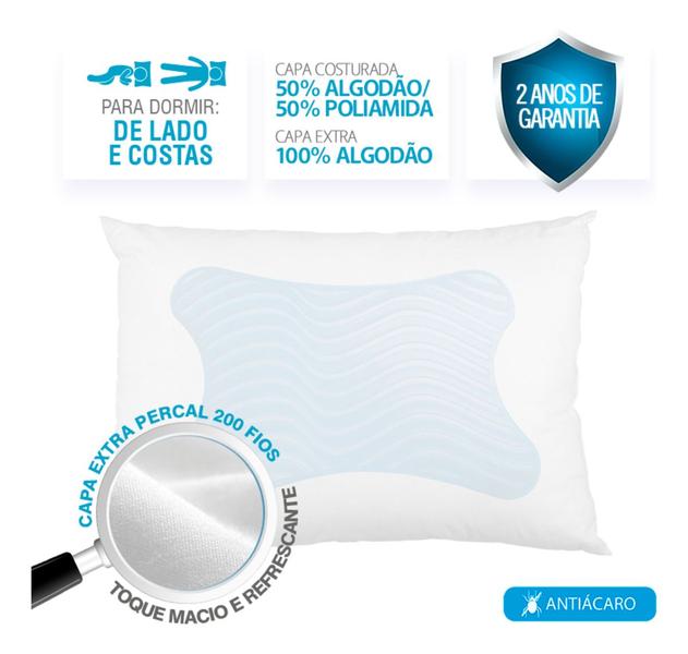 Imagem de Kit de 4 Travesseiros GelFlex Nasa - 14cm