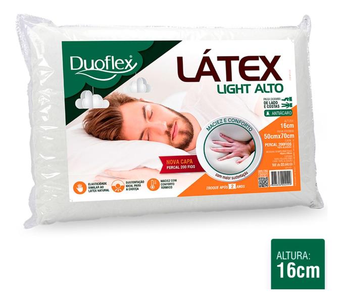 Imagem de Kit de 4 Travesseiros Látex Light Alto - 16cm