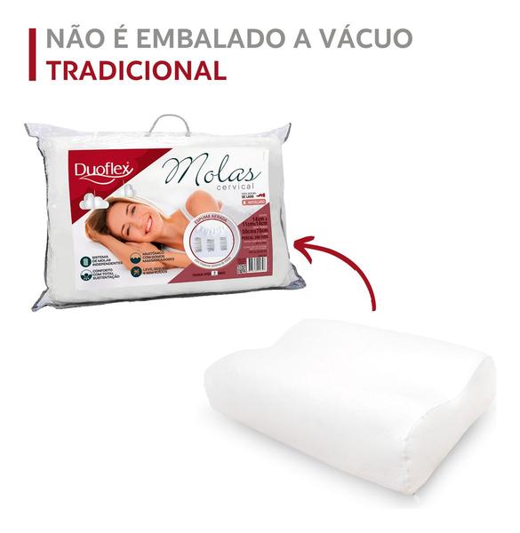 Imagem de Kit de 4 Travesseiros Modelo Cervical - Com Molas