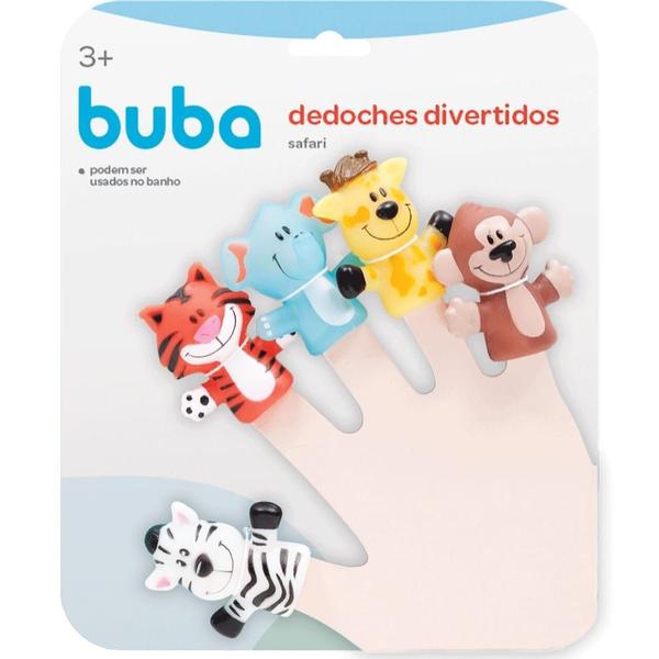 Imagem de Kit de 5 Dedoches Fantoches Divertidos Safari Infantil Buba