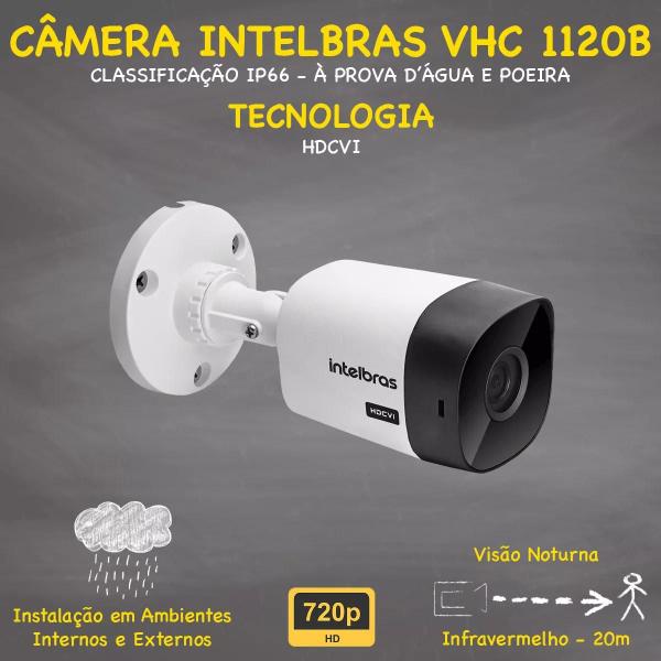 Imagem de Kit de 6 câmeras monitoramento profissional alta definição hd intelbras