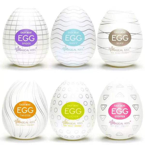 Kit de 6 Ovos Masturbador Masculino Magical Kiss - Sensual Love Imagem de Kit de 6 Ovos Masturbador Masculino Magical Kiss