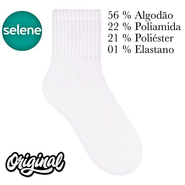 Imagem de Kit de 6 pares meia esportiva masculina selene algodão