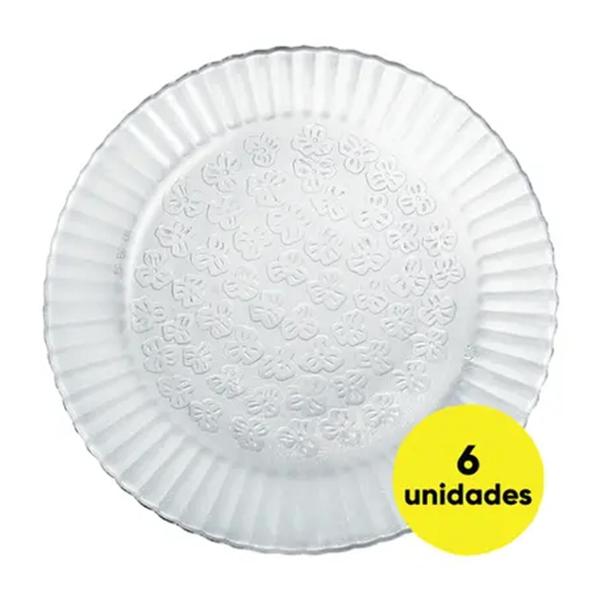 Kit de 6 pratos fundos transparente - Wheaton Imagem de Kit de 6 pratos fundos transparente