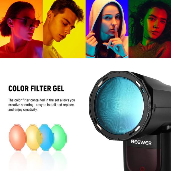 Kit de acessórios Flash Neewer Round Head para Z2 Z1 Speedlite Imagem de Kit de acessórios Flash Neewer Round Head para Z2 Z1 Speedlite