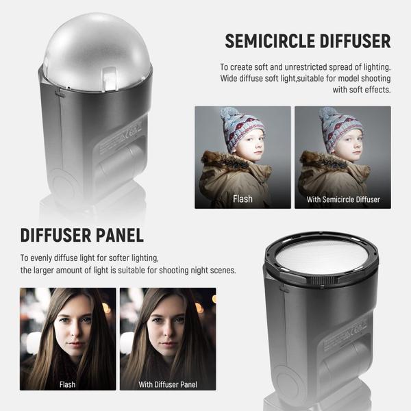 Kit de acessórios Flash Neewer Round Head para Z2 Z1 Speedlite Imagem de Kit de acessórios Flash Neewer Round Head para Z2 Z1 Speedlite