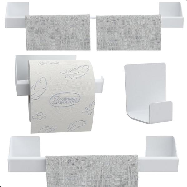 Imagem de Kit de Acessórios Para Banheiro Branco 4Pcs U.Master Slim DF